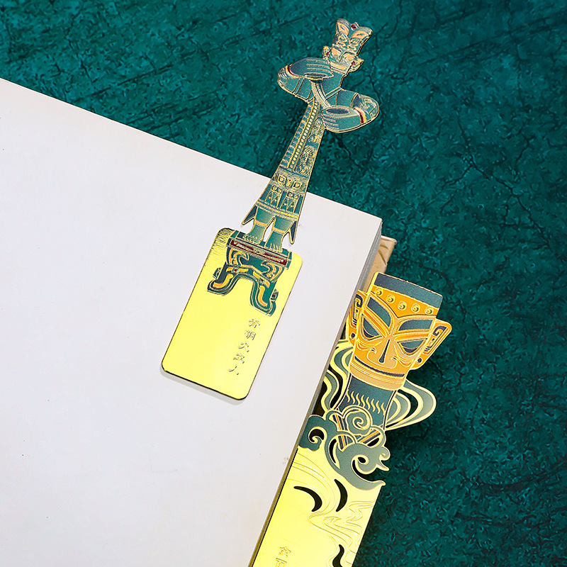 Samsung Shuiji Bronze Great Standing Human Creative Metal Bookmark National Style Museum Souvenir Black Neutral Pen Quick-Dry Pen