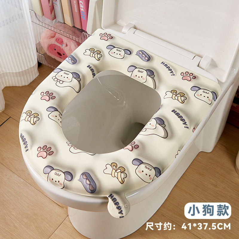 3D dibujos animados EVA cojín de inodoro impermeable cuatro estaciones cojín adhesivo universal inodoro doméstico anillo de inodoro