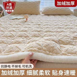 A类牛奶绒床垫加厚学生宿舍床褥垫子冬季单人薄垫软垫珊瑚绒垫被3