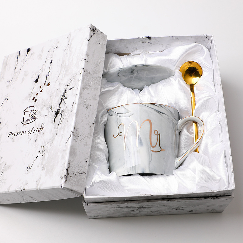 대리석 패턴 - 비스듬한 입 회색 [선물 상자]