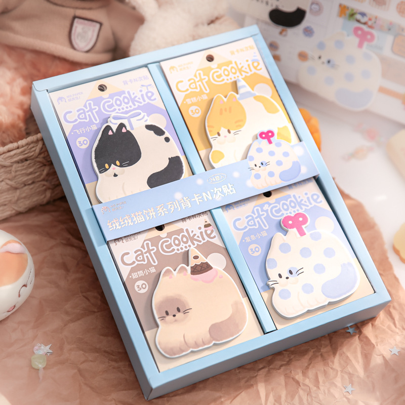 Mr. Paper Alien Back Card N Tie Pie de gato de terciopelo Serie Cute Animal Student Notes Post-it