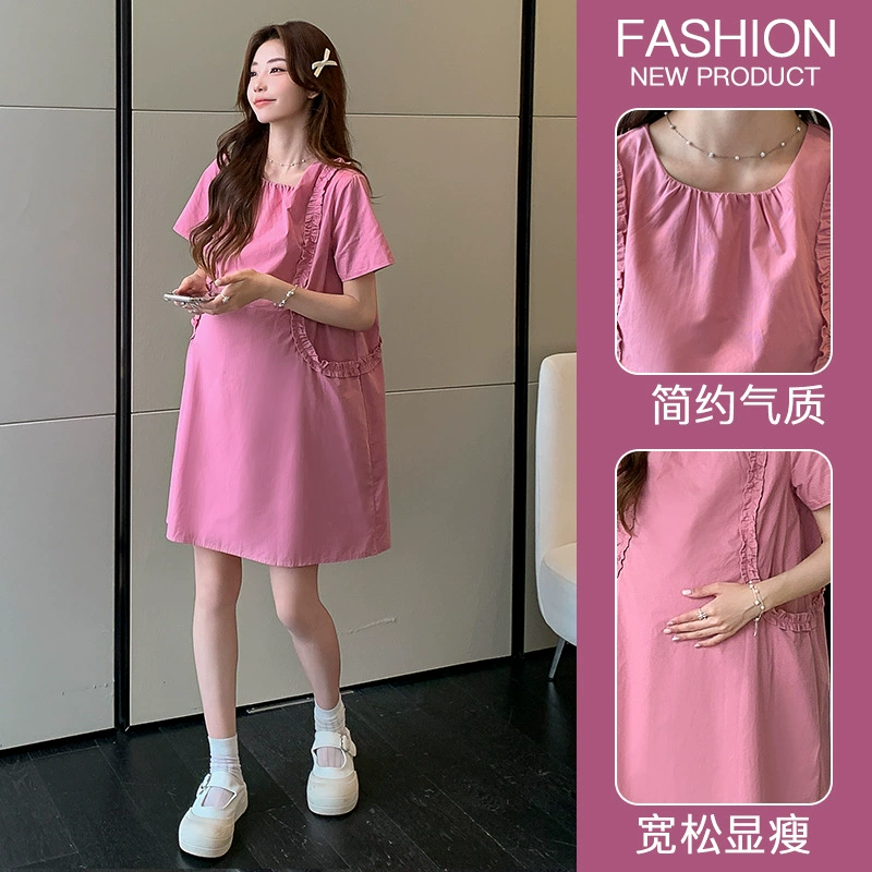 Summer dress for pregnant with pockets, (Physicals), french style, high-quality style, fitted