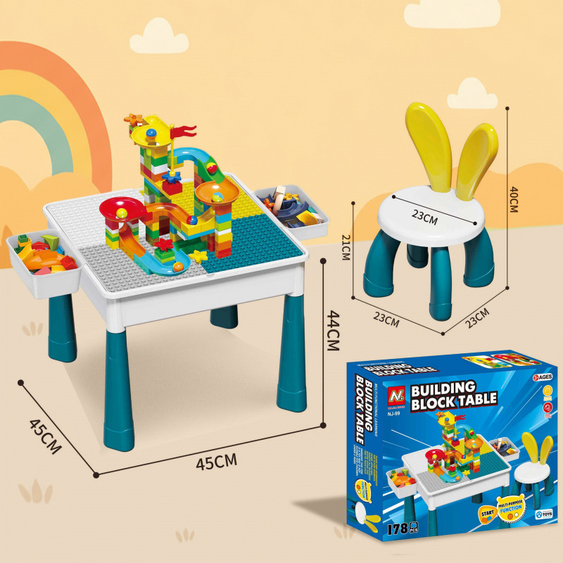 Oreo de conejo multifuncional gran partícula mesa de bloques de construcción gran partícula ensamblaje puzzle juguetes infantiles aprendizaje multifuncional bebé