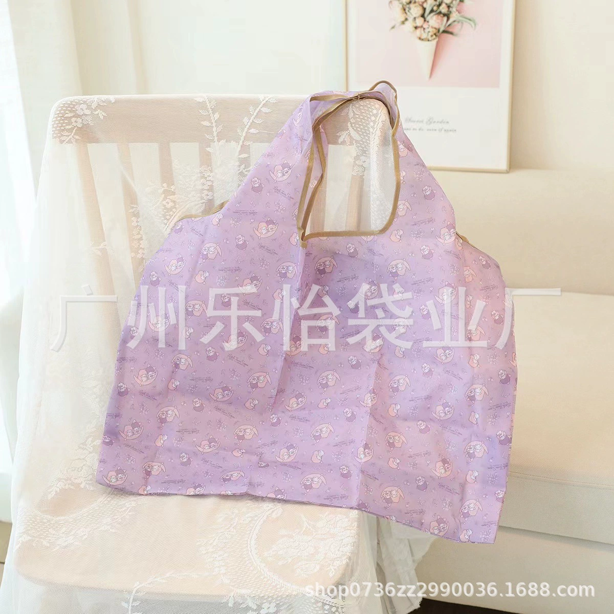 Folding cute cartoon big shopping bag