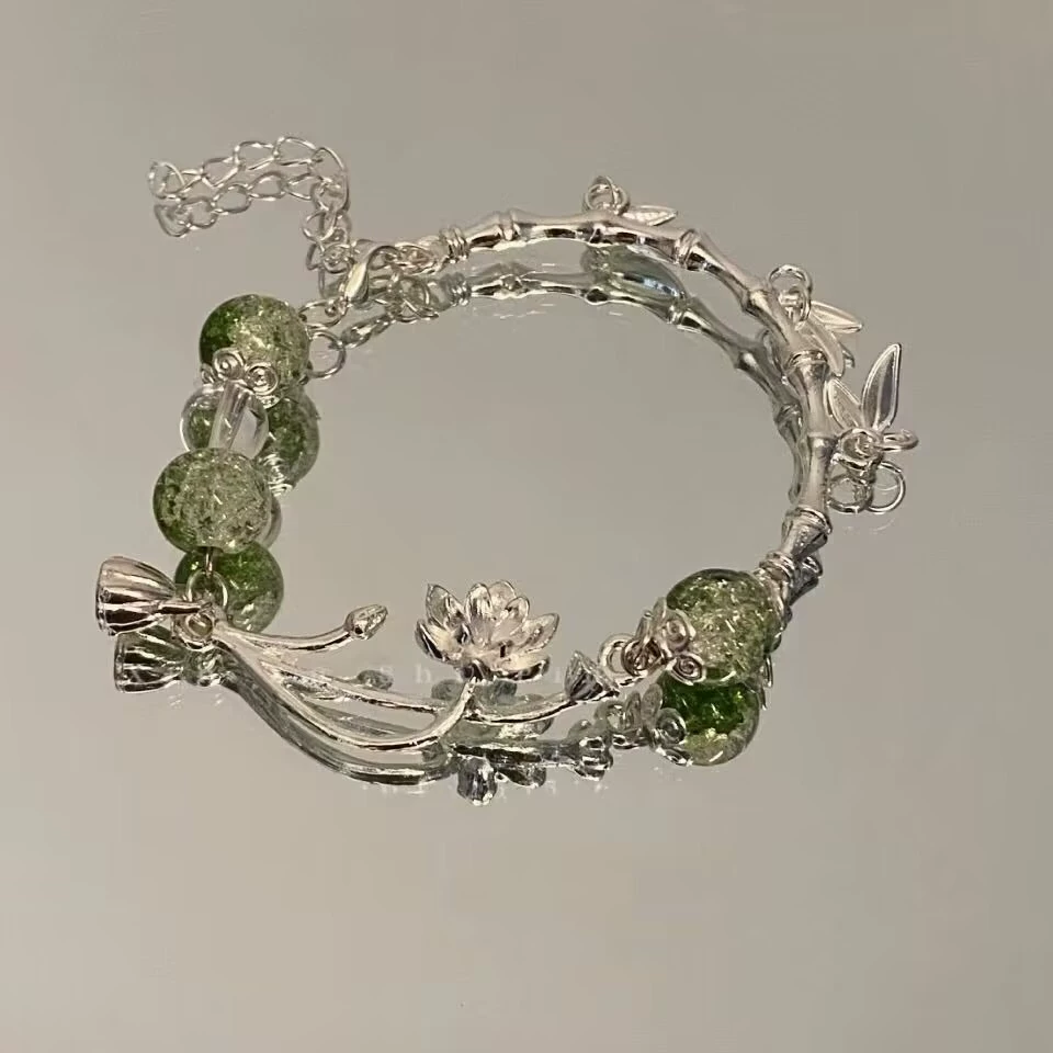 Браслет в китайском стиле с цветочным принтом Jewelry, 9 вариантов цвета, подарочная полураспорная комплектация