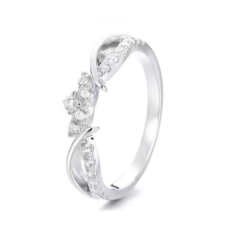 S925 Silver Amazon Cross-border E-commerce Ring Niche Design Crown Light Luxury Shake Voice Live Engagement Ring Wholesale