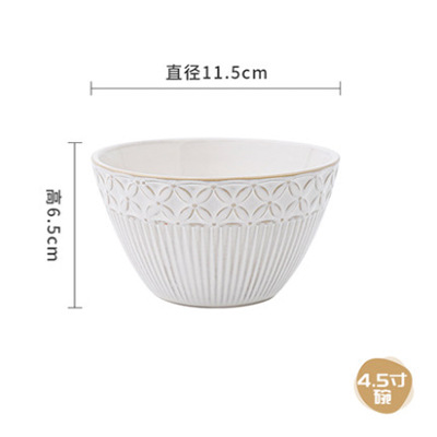 INS estilo japonés Cambio de horno comida occidental plato de ensalada plato de fruta patrón creativo plato de sopa profunda plato tazón de cerámica vajilla transfronteriza