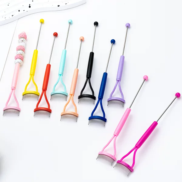 DIY Beaded Eyelash Comb Eyelash Brush Eyelash Extension Tools Beauty Eyelash Supplies Stainless Steel Needle Eyelash Comb