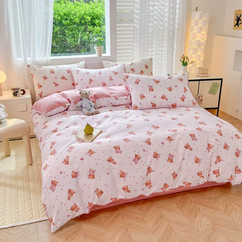 2025新款四件套100纯棉全棉水洗棉小碎花宿舍四件套支持一件代发