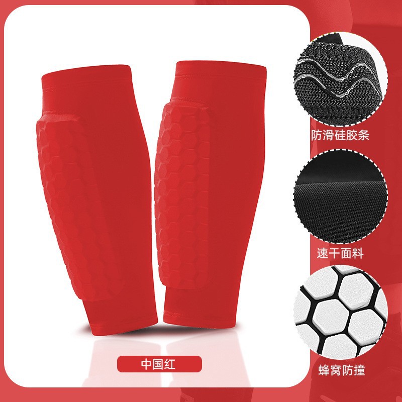 Cubierta de pierna para deportes al aire libre anticolisión de panal, calcetines de pierna de fútbol universal, cubierta de pantorrilla anticolisión transpirable para hombres corriendo al por mayor