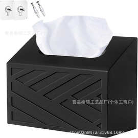 跨境新款木质抽纸盒餐巾纸分配盒简约抽纸木盒家用壁挂式洗脸巾盒