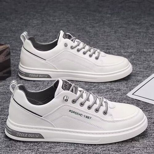 Men's Spring New Breathable White Shoes for Men, Students, Trendy and Versatile Cotton Shoes, Sporty and Casual Platform Shoes