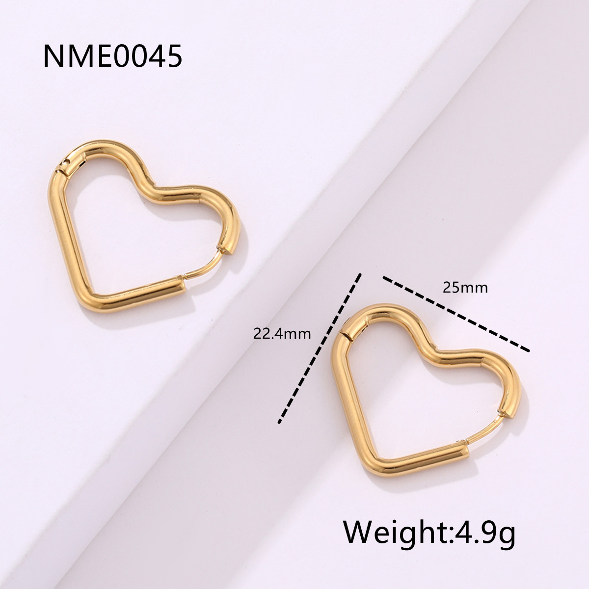 10g Weight Earrings Classification 1 Pair Quantity Daily, Shopping Occasion Stainless Steel Material Geometric, Heart Shape Pattern Women's Gender Plating Design Retro Style 1 Pair Retro Lady Geometric Heart Shape Plating Stainless Steel Earrings 7