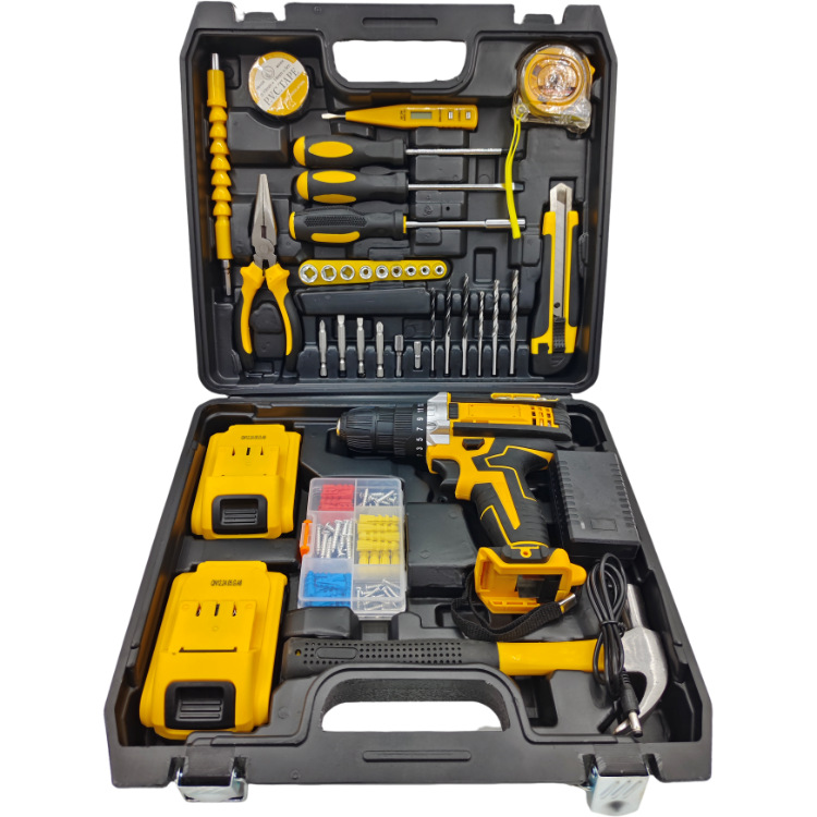 Fábrica de venta directa de 21v de litio 95 piezas de conjunto completo taladro de impacto de doble velocidad taladro de perforación