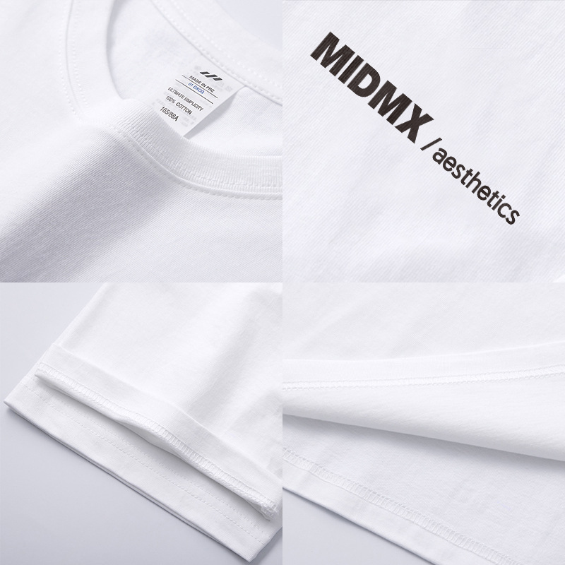 全国トレンド幾何学模様プリント Tシャツメンズ夏 ootd 白半袖コットンラウンドネックトップ女性 ins トレンド卸売|undefined