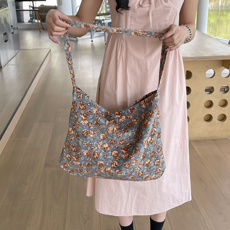 Women's Classic Style Streetwear Printing Flower Leopard Corduroy Shopping Bags display picture 2