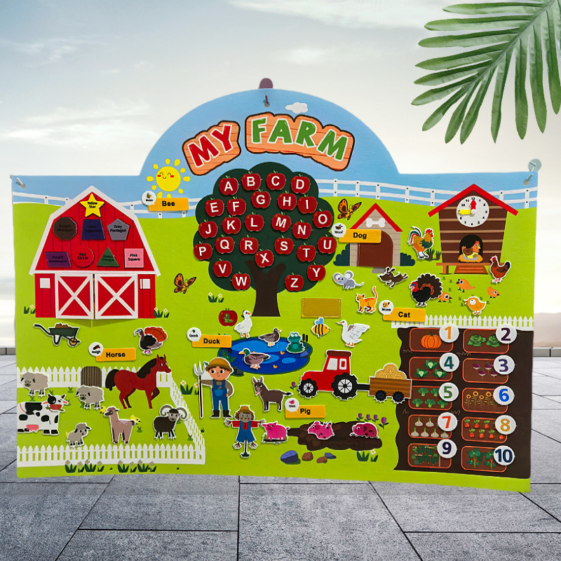 Amazon transfronterizo educación infantil 3DIY estereoscópio felt paquete de juego storyboard aprendizaje tablero impreso dinosaurio al por mayor