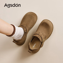 奥古狮登厚底勃肯鞋女2025新款秋冬全包绝美巨好看单鞋一脚蹬孕妇