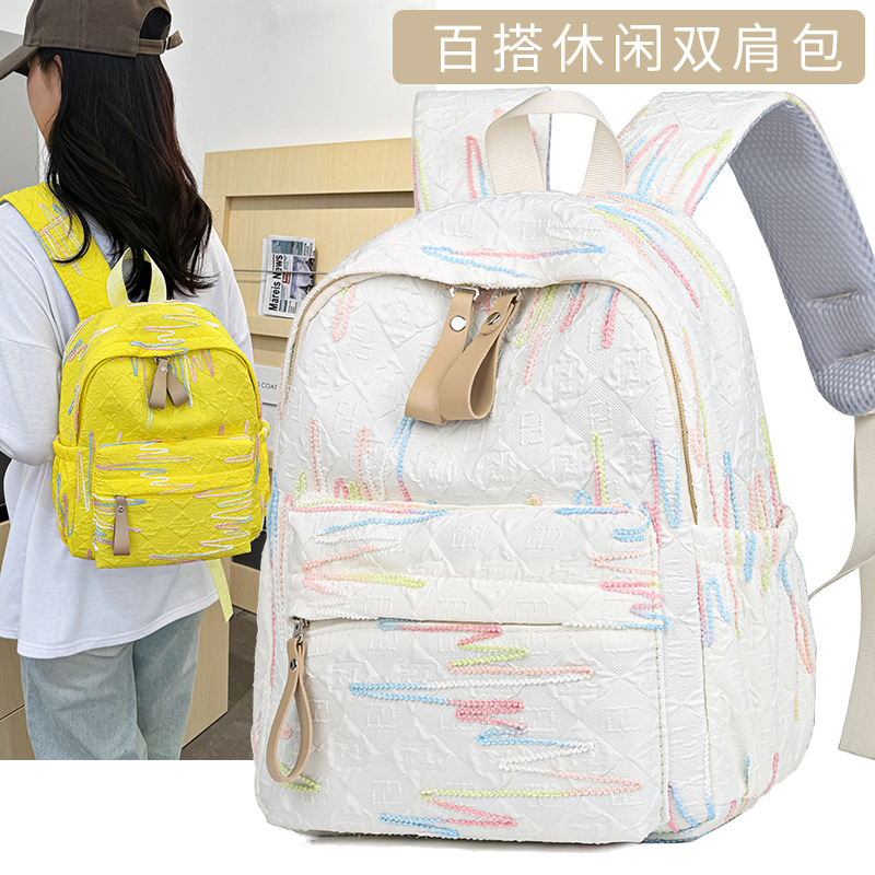 Nueva mochila casual coreana de alto valor visual, gran capacidad, mochila escolar dulce, mochila ligera de tendencia universitaria