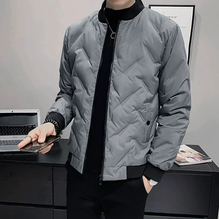 2024新款秋冬季男士羽绒服休闲商务男立领50灰鸭绒立领外套羽绒服