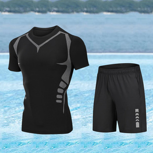 L Swimsuit suit Men's Full-body Sunscreen Long-sleeved Trunks Swimming Trunks Men's Swimming Surfing plus size Swimsuit Seaside Diving P