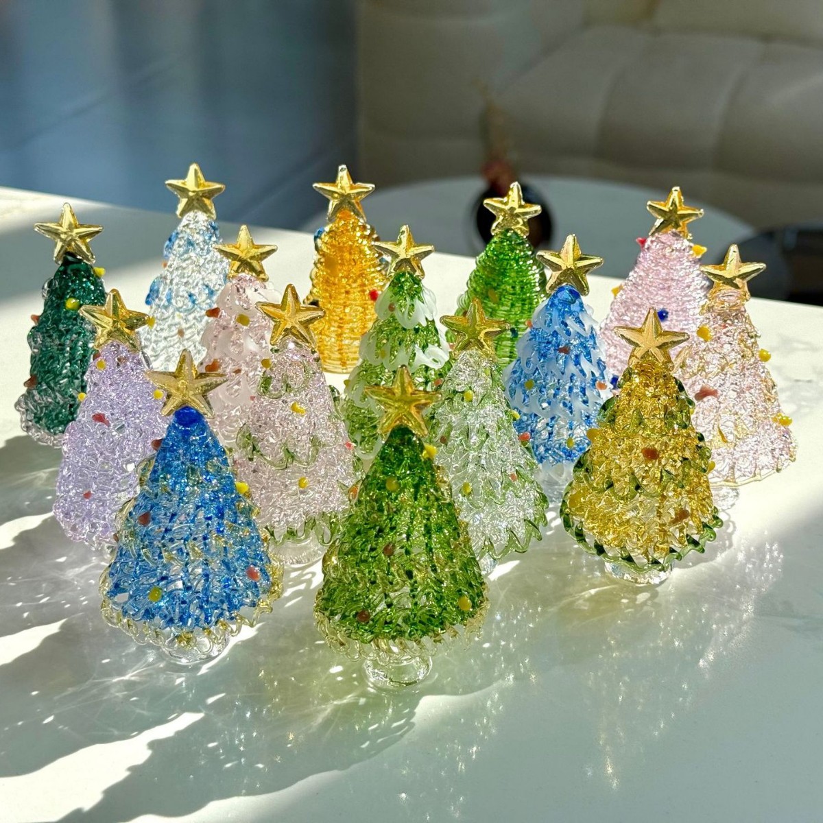 琉璃圣诞树淄博琉璃拉丝玻璃艺术圣诞节礼物桌面装饰礼品摆件
