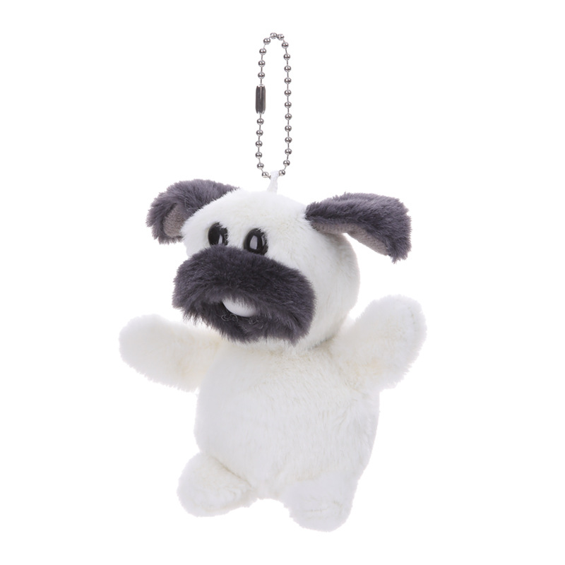 Le Jier escupir burbuja perro con llavero campana creak felpa muñeca mochila cachorro pellizco música muñeca