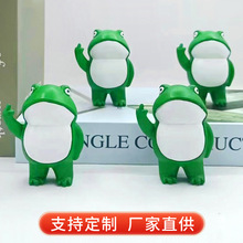 Rebellious Frog Figurine时尚摆件中指小青蛙庭院恶搞趣味装饰品