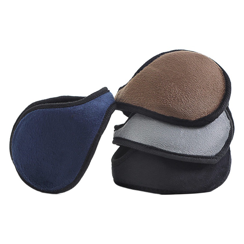 Ruiya Winter Anti-Cold and Anti-Freeze Men's Earmuffs, Warm Ear Covers, Solid Color Thickened Rear-Wearing Ear Warmers Yhi