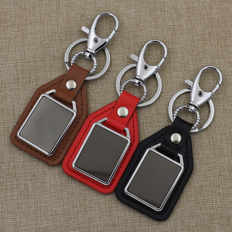 Cross-Border Customized Zinc Alloy Leather Keychain Rectangular Modern Minimalist Business Gift Genuine Leather Keychain Pendant Cross-Border Customized Zinc Alloy Leather Keychain Rectangular Modern Minimalist Business Gift Genuine Leather Keychain Pendant