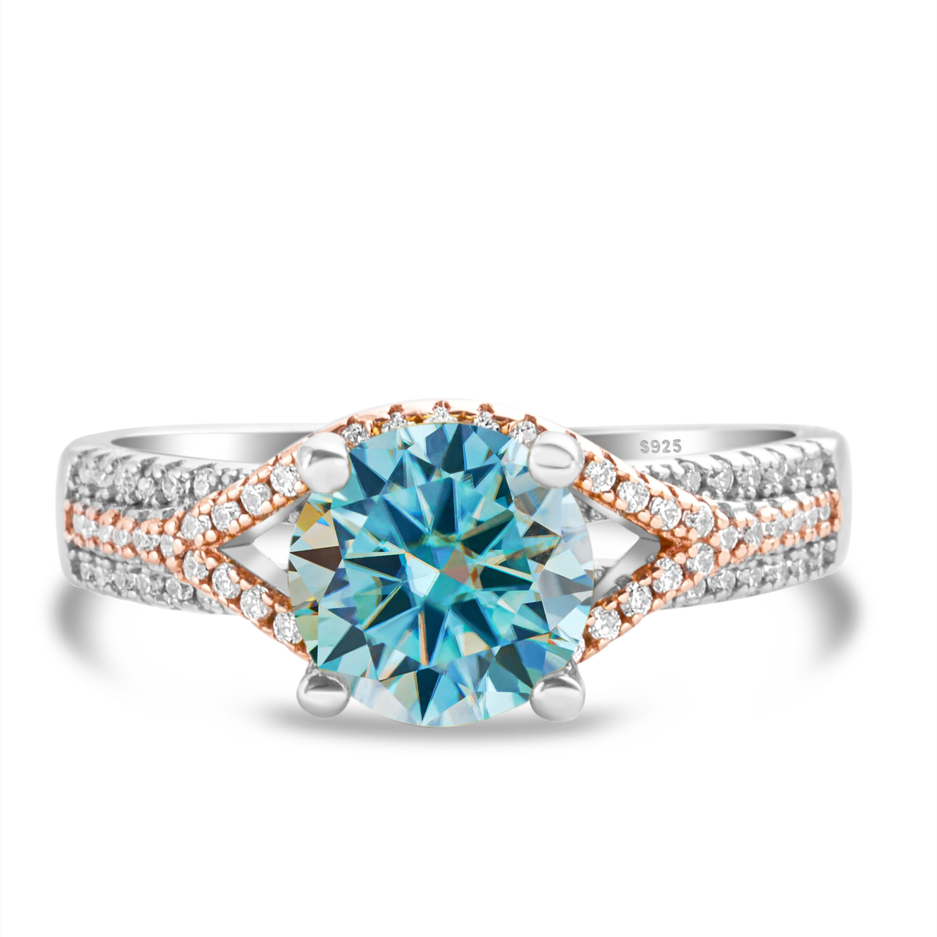 Anillo de flores de automóviles anillo de diamantes de moissan anillo de plata femenino exagerado oro anillo de diamantes de dos colores anillo de chatarra en vivo suministro