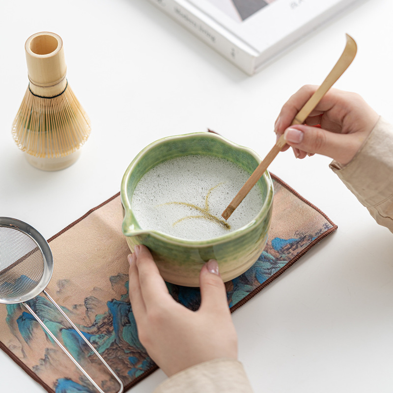 跨境专供茶筅抹茶刷百本立茶筅立组合宋代点茶打茶器具工具套装|undefined