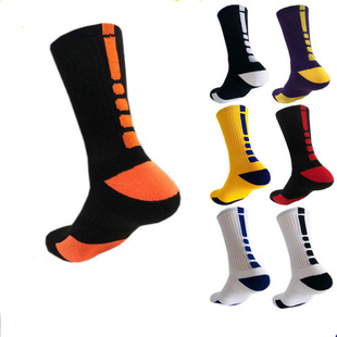 Couple sports socks wholesale boys and girls basketball outdoor socks candy color full terry thick socks cross border