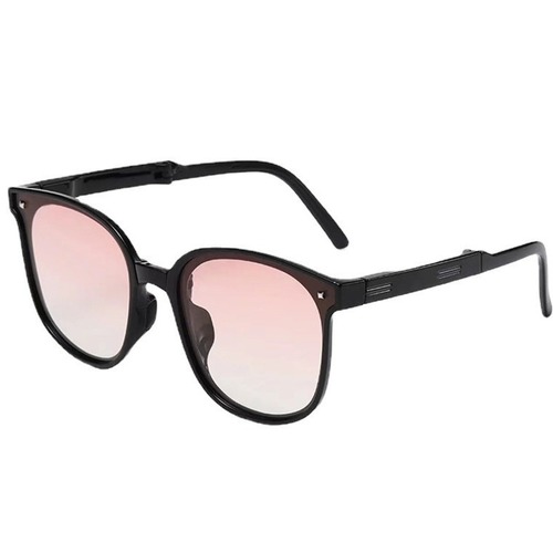 2024 Hot Network Red Sunglasses Folding Polarized Sunscreen Sunglasses Gradient Pink Fashion Blush Eyeglass Frame 
