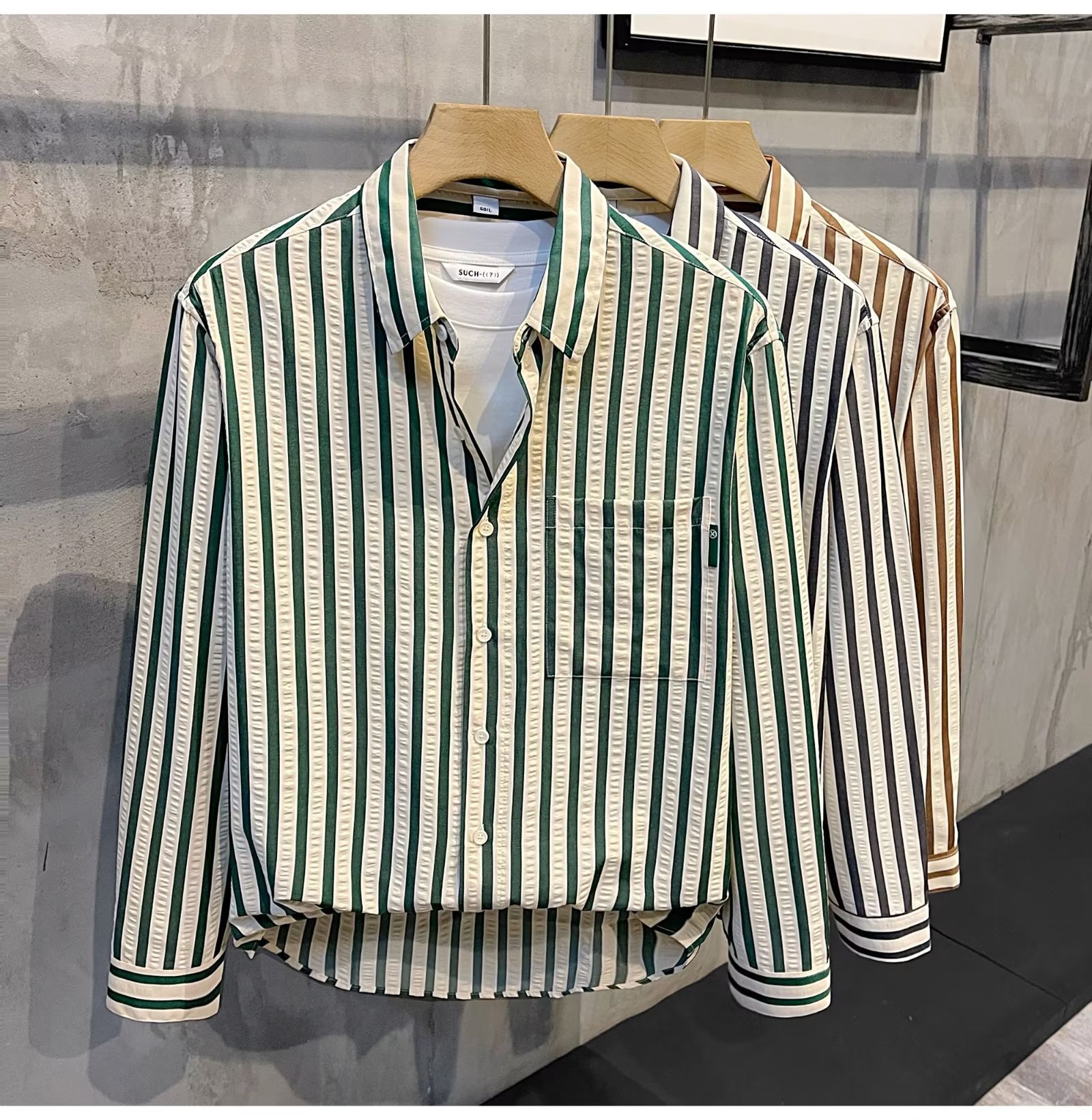 Estilo japonés de Hong Kong 2024 letras camisa de manga larga ins camisa suelta para niños tendencia de verano chaqueta casual de todo fósforo