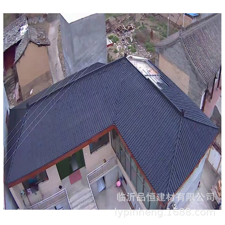 芝罘单面一体瓦莱山中式一体瓦屋檐仿古瓦树脂瓦PVC塑料一体瓦厂