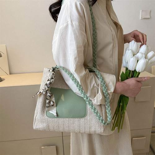  Spring New Fashion Wicker Crossbody Bag Tote Bag Women's Bag Supports Large Capacity Wholesale Mixed Batch