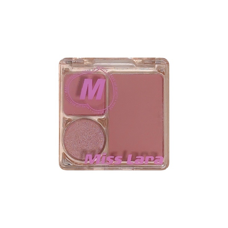 Misslara new three-color mini eye shadow plate matte pearlescent easy vignetting eye shadow plate gray pink delicate makeup