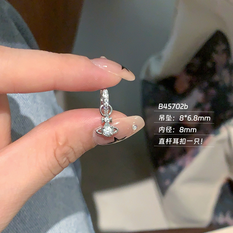 新款环保铜十字架吊坠耳饰耳扣蝴蝶结土星耳环爆闪锆石养耳洞耳圈|undefined