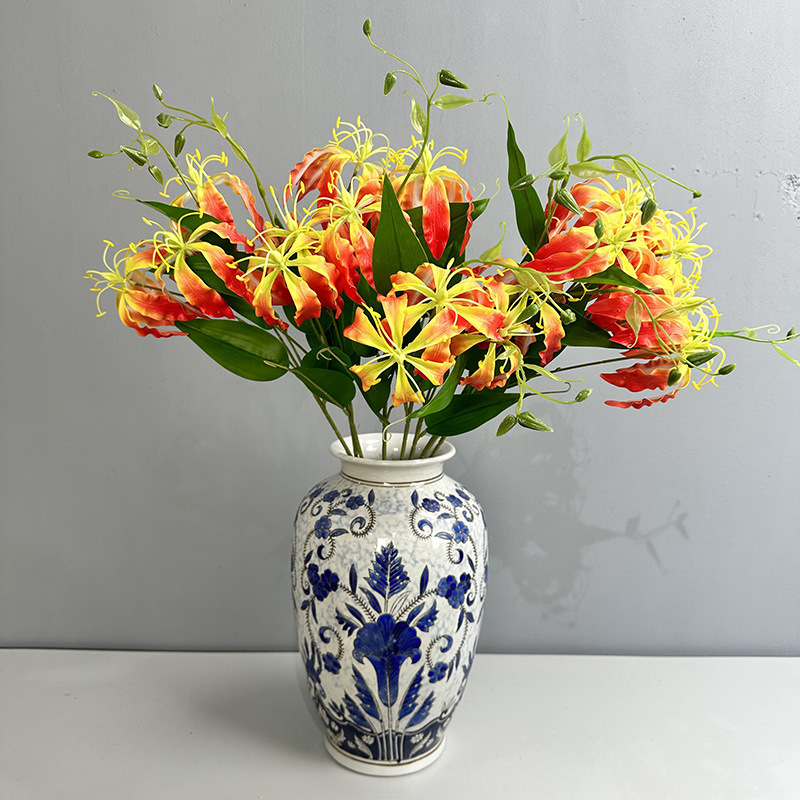 Artificial Flame Lily Nordic Style Home Decor For Wedding Flower_voghion.com