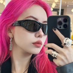 范丞丞サングラス潮クール街拍個性メガネギャルy 2k欧米風高級感insサングラス女性ヒップホップ
