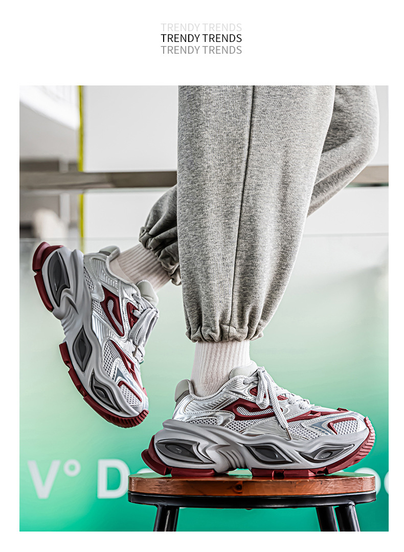 2025 Men's Summer Casual New Youth Sports Style Thick-Soled Dad Shoes Unique Niche Breathable Height Increasing_vogvips.com