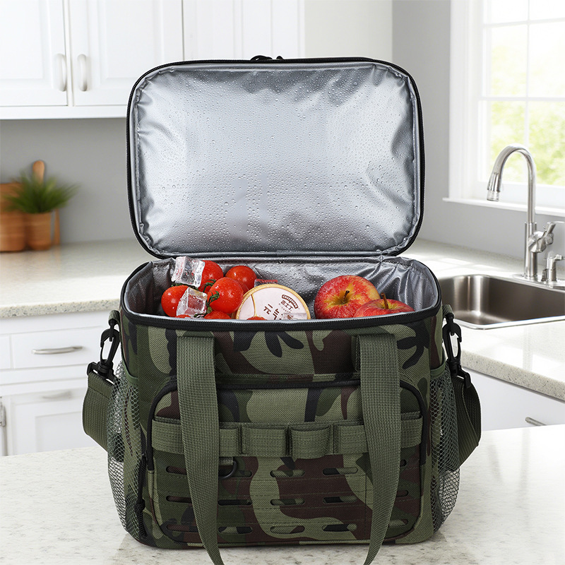 Nuevo paquete de aislamiento de camuflaje militar transfronterizo portátil al aire libre de gran capacidad paquete de hielo bolsa de almuerzo bolsa de almuerzo