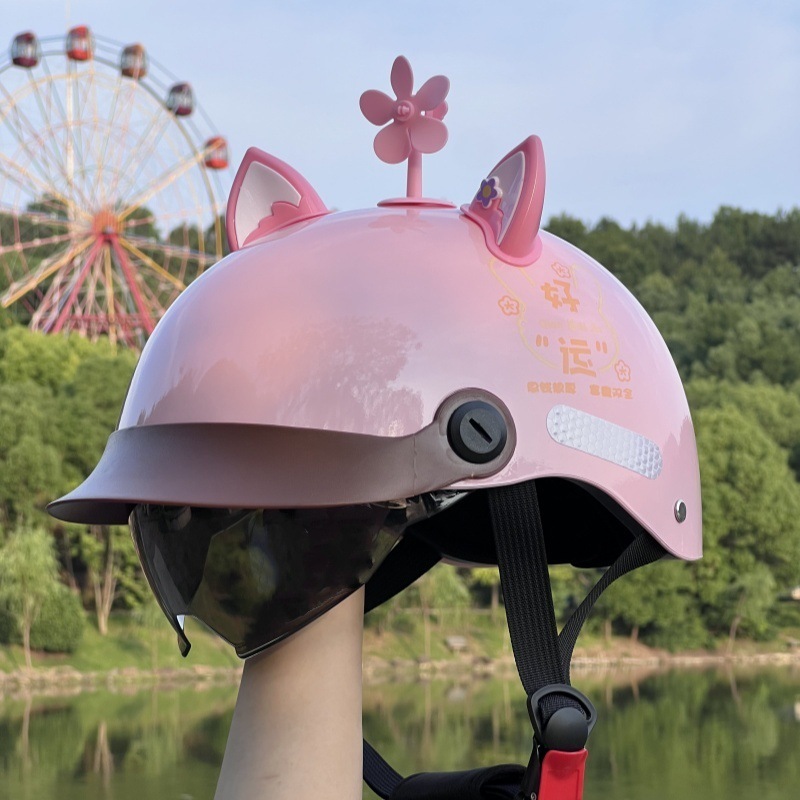 3C つば付きヘルメット電気自動車男性と女性のための美しい日焼け止め四季インターネット有名人バッテリー車ハーフヘルメット夏の日焼け止め安全ヘルメット|undefined
