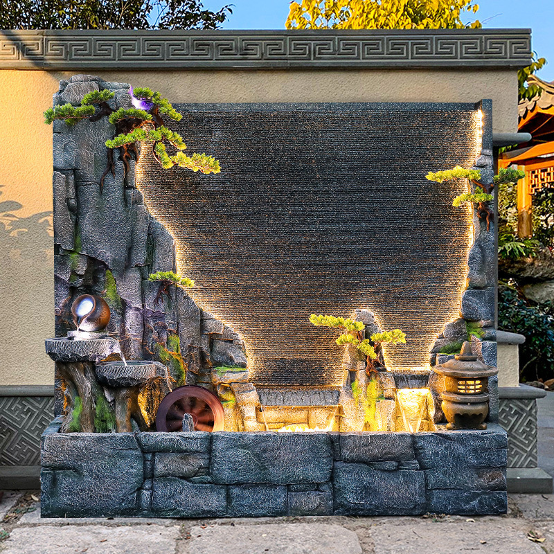 Landscape Secret Language Large Flowing Water Welcome Pine Curtain Wall Landscape Waterfall Pool Water Spray Villa Club Opening Decoration Landscape Secret Language Large Flowing Water Welcome Pine Curtain Wall Landscape Waterfall Pool Water Spray Villa Club Opening Decoration