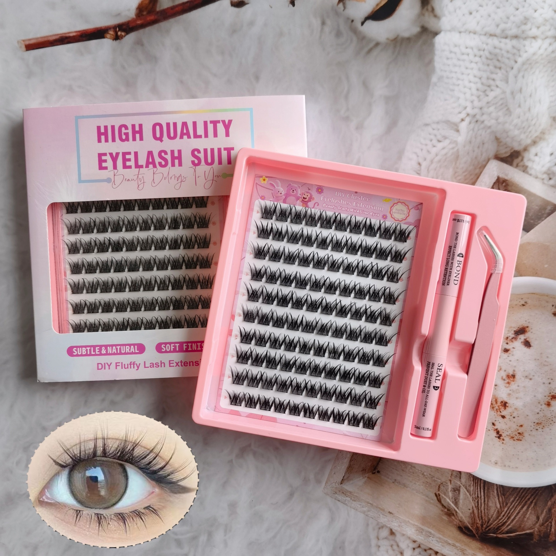 Transfronterizas pestañas falsas 30 - 100D comercio exterior caja de pestañas gruesas con pinzas de pegamento conjunto de pestañas falsas