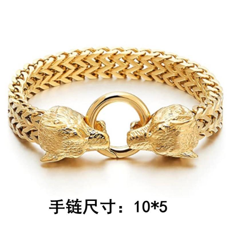 Herren Armband Drachen Wolf Kopf Design Gothic Wikinger Schmuck_voghion.com