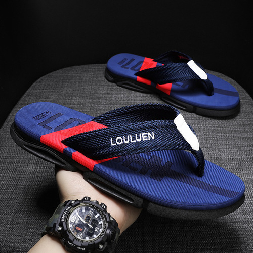 Fujian-style men's word drag high-end fashion men's non-slip beach slippers for men summer outdoor wear men