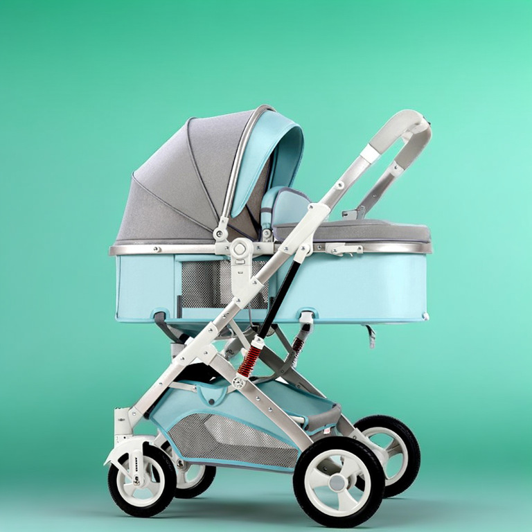 El cochecito de bebé de alto paisaje se puede sentar y acostarse, ligero y plegable, amortiguador bidireccional, cochecito de bebé para niños recién nacidos al por mayor