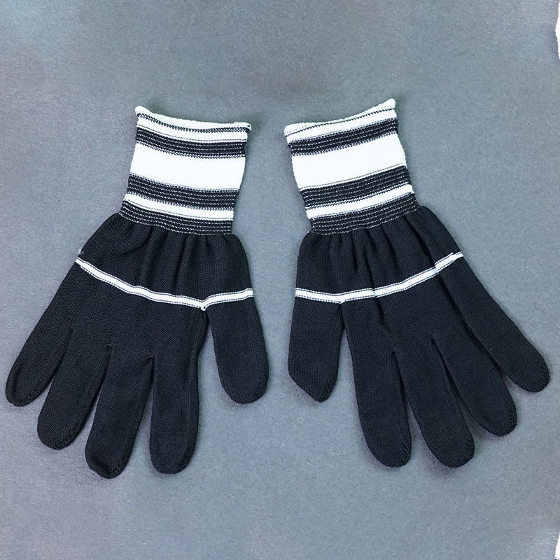Nylon two-color electronic light and thin breathable knitted non-slip gloves dust-free 2